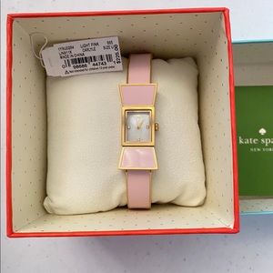 Kate Spade Pink Carlyle Enamel Bow Bangle Watch